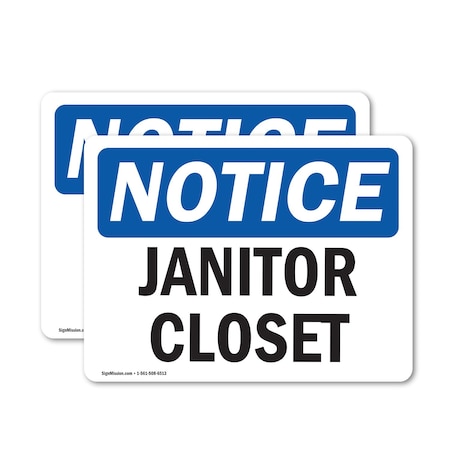 Signmission Janitor Closet, 24 in W x Rectangle, Vinyl Decal OS-2PACK-NS-D-1824-L-13748